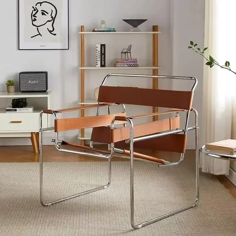 Nordic Vassili Leisure  Chair Single Chair Network Red Bauhaus Saddle Leather Medieval Industrial Style Simple  Photo Furniture