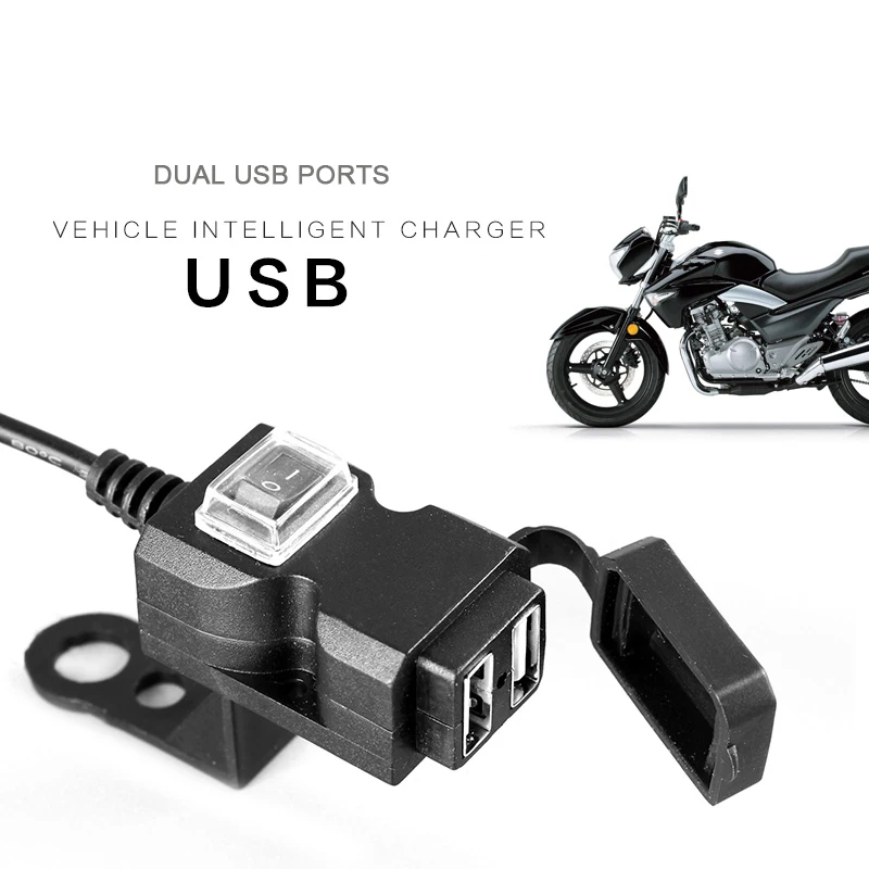 Caricatore Per Moto Usb Moto Elettrica Dual Usb Quick Moto Changer Adattatore Di Alimentazione 12V Per Iphone Samsung Huawei Xiaomi