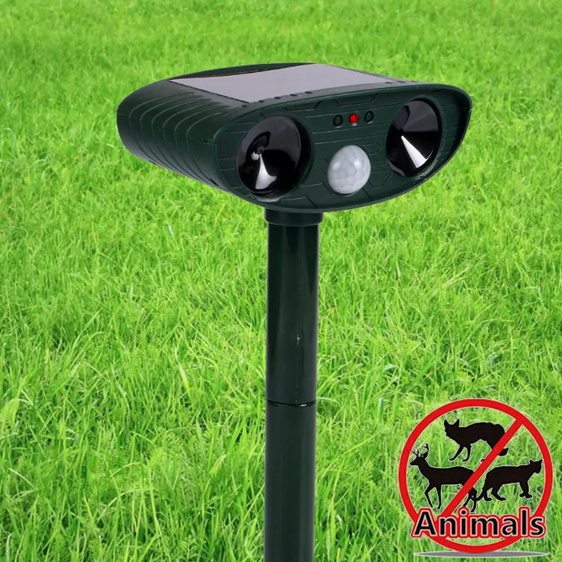 1 Stück Ultraschall-Tiervertreiber mit Solarenergie für Katzen und Hunde, wiederaufladbar, für Garten, Hof, wasserdicht, zur Tierabwehr – Detail 12