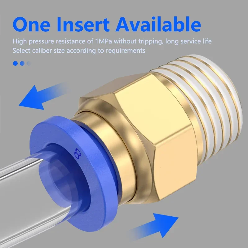 Pneumatic Fittings PC Air Quick Connector PC4-M5 PC6-01 PC6 1/8" 1/4" 3/8" 1/2" Male Thread Coupling Brass Fitting 50/200Pcs