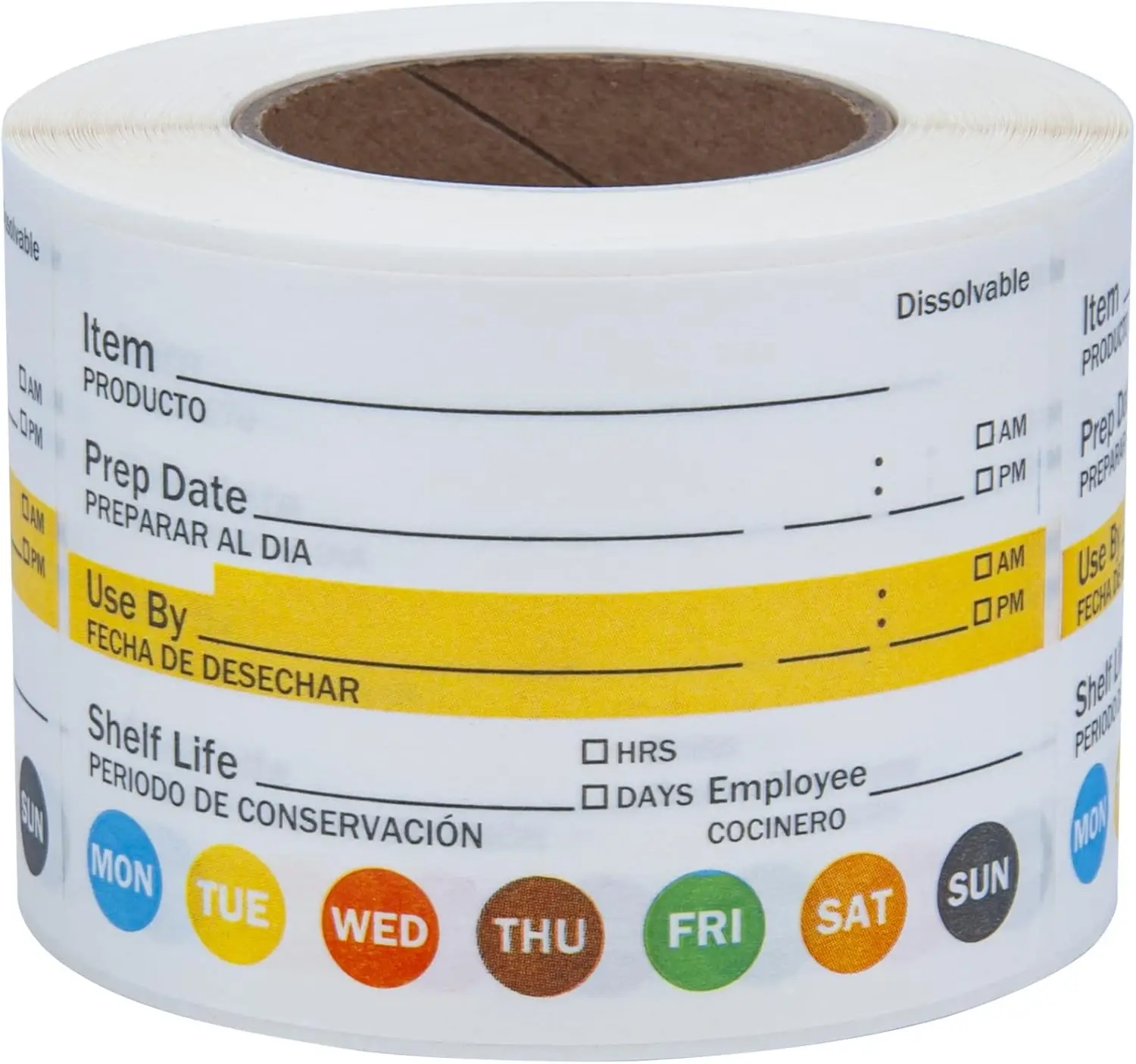 L LIKED Dissolvable Label Shelf Life for Food Rotation Use by Stickers 2 x 3 Inch Roll of 250 Labels