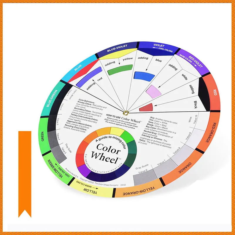 Professional Color Matching Wheel Card Circle Rotation Tattoo Nail Color Basic Colour Mixing Paper Card