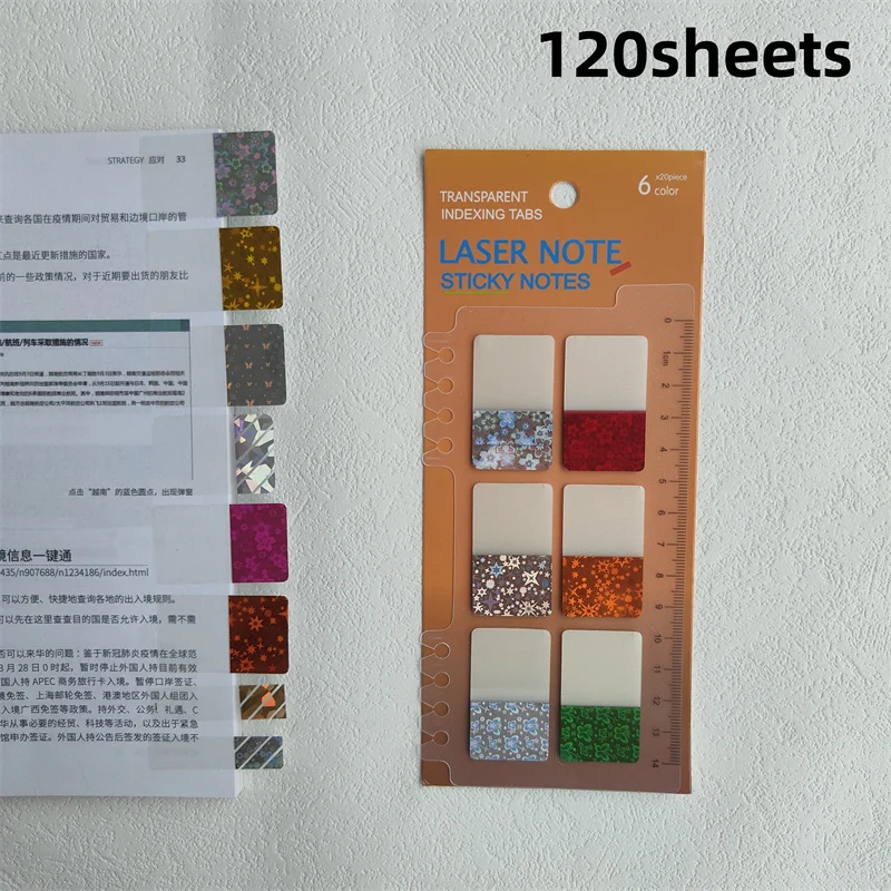 120/200 Blatt Aufkleber 8/10 Farbe Klar Transparent Laser Index Tabs Flaggen Haftnotiz Schreibwaren Schule Bürobedarf – Detail 6
