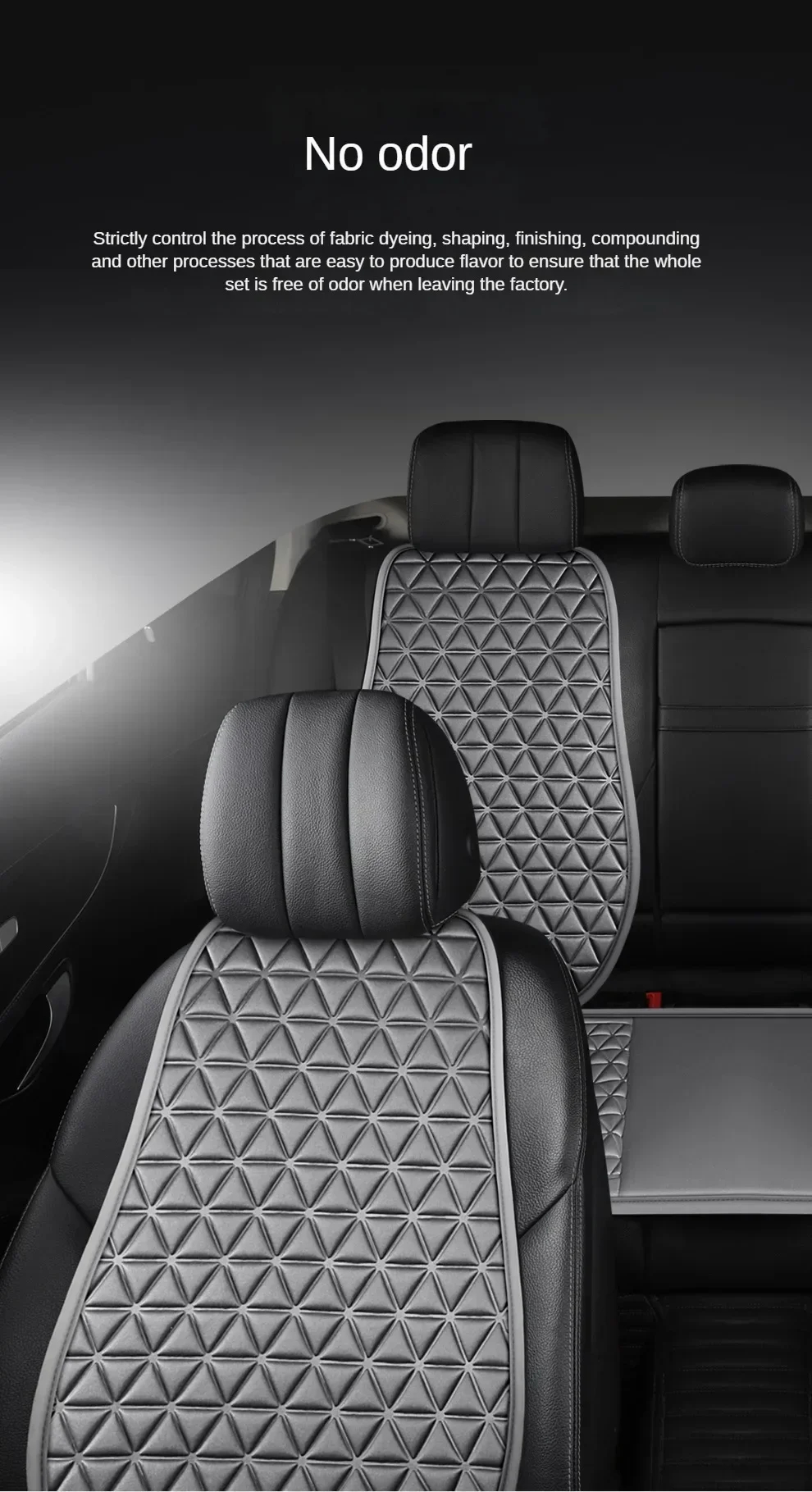 Autositzbezug aus atmungsaktivem Stoff, 3D-dreieckig, konkav, konvex, Hüftmassagebezug, allgemeines Autositzkissen mit Rückenlehnenkissen – Detail 10