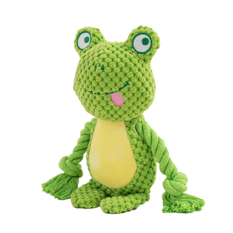 Interactive Animal Plush Rope Toy - Engaging Squeak and Chew Fun