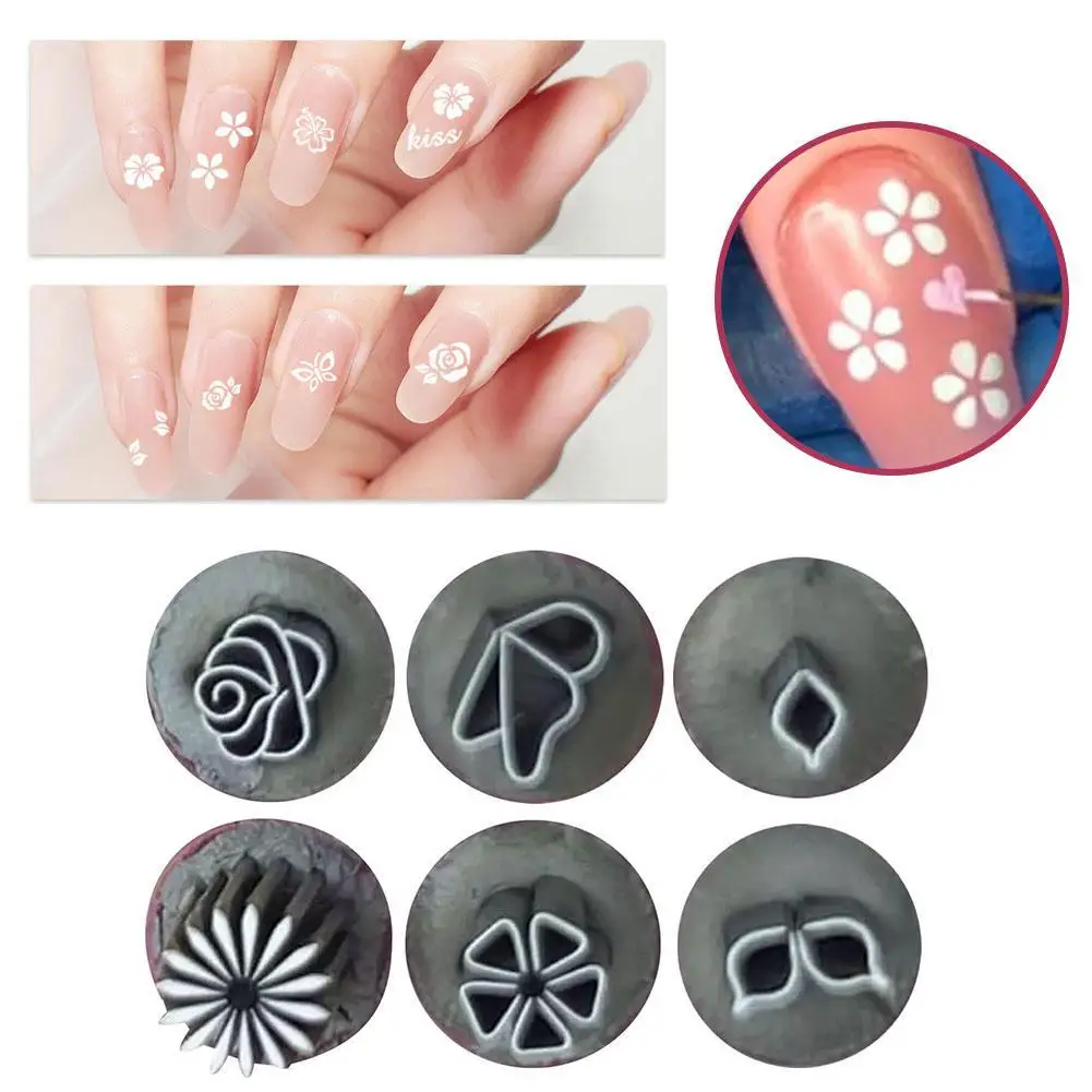 6pcs Dual Head Silicone Stamper Scraper Set Nail Brush Gel Polish Stamping Plate Transfer Template Pen Image Stencil Tools