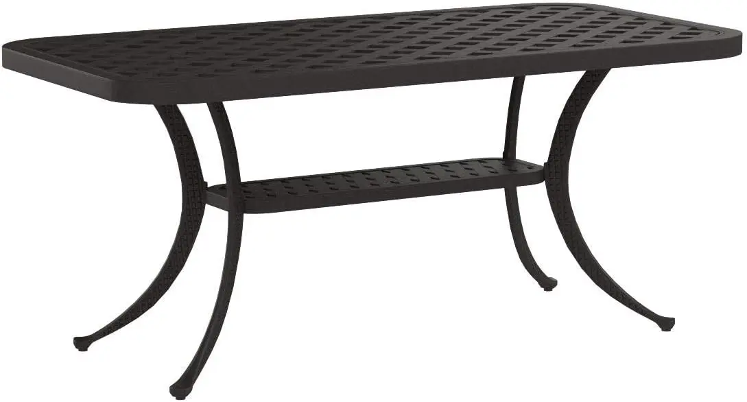 Sedona Weather Resistant Cast Aluminum Outdoor Coffee Table for Patio, Deck, Porch, Black
