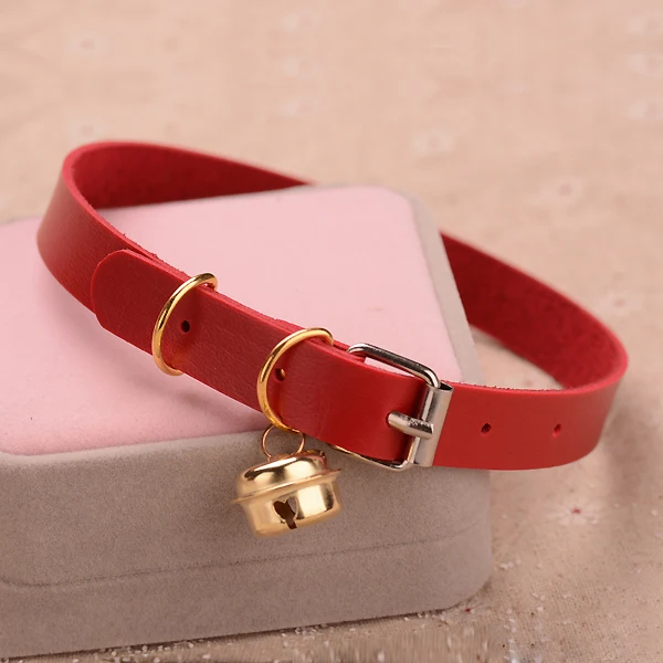 Charm PU Leather Small Bell Choker Necklace Punk Style Women Torques Women Gothic Club Cross Jewelry Necklace metal choker necklace