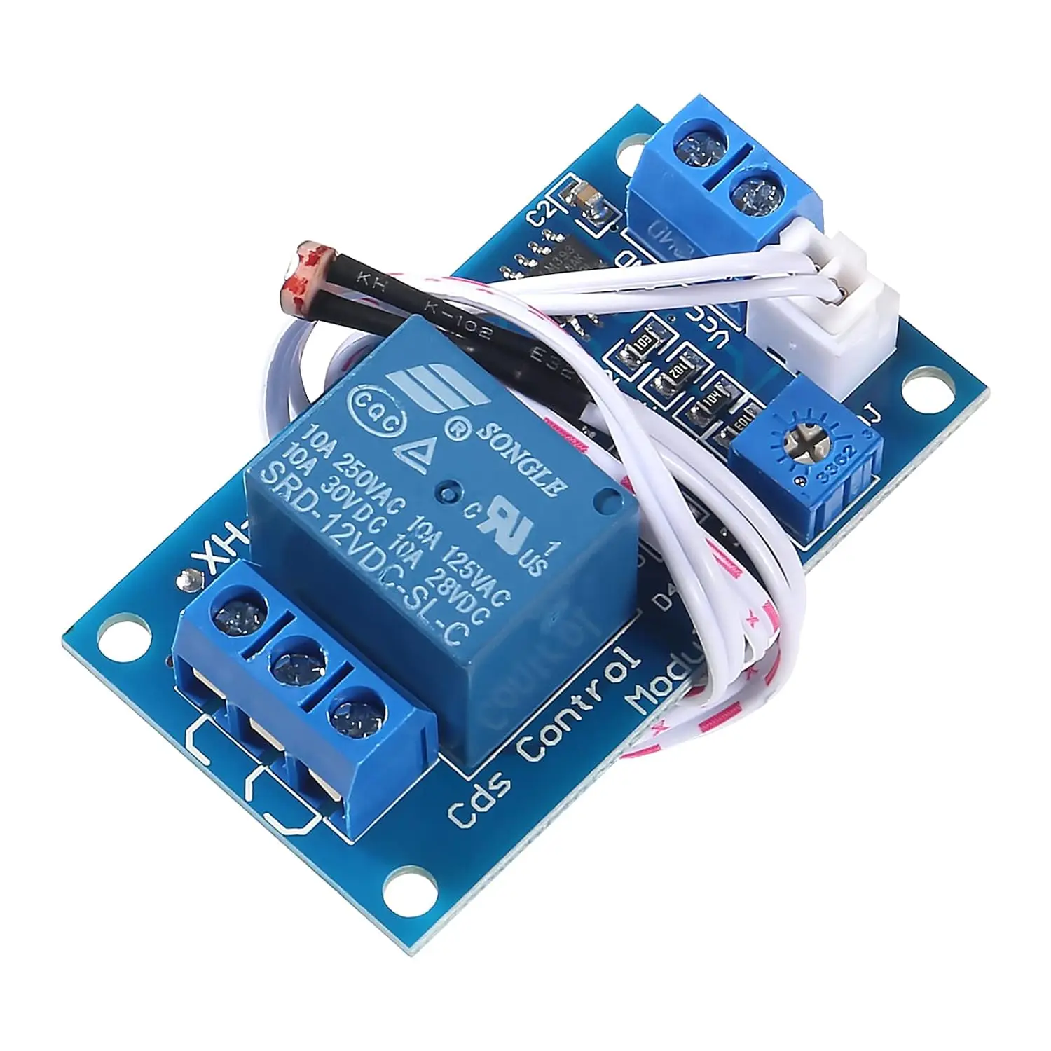 XH-M131 Light Automatic Control Module 5V 12V Light Control Relay Light Switch Photosensitive Resistor Module with Cable 2