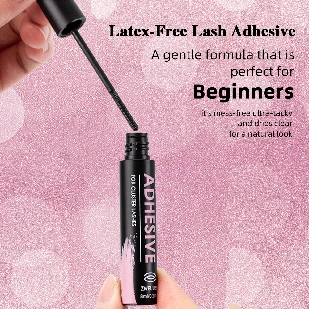 Lash Bond Waterproof 8ML Lash Glue Long Lasting No Irritation Lash Cluster Glue Black DIY Lash Extension for Beginner Eye Makeup 2