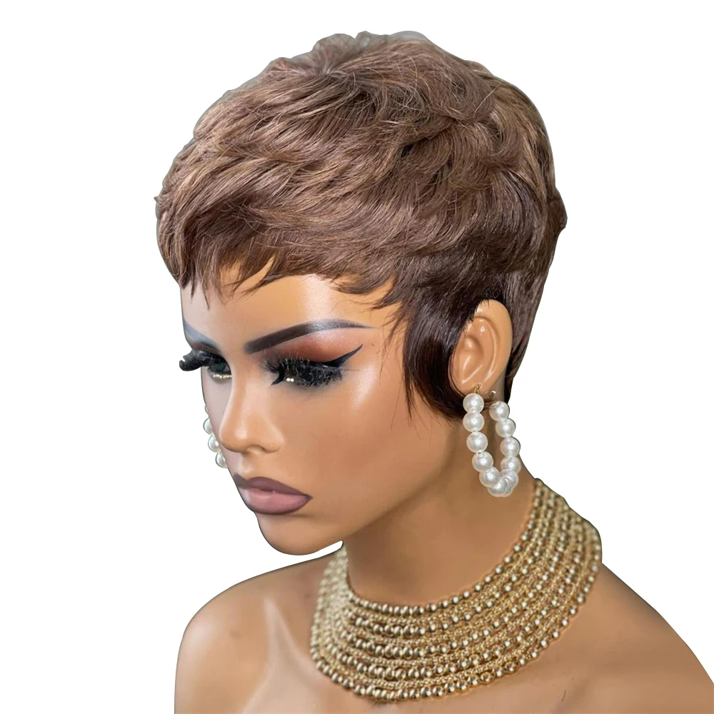 Short Pixie Cut Wigs Human Hair Wigs For Black Women Brazilian Remy Hair Full Machine Made Styles For Women Bob