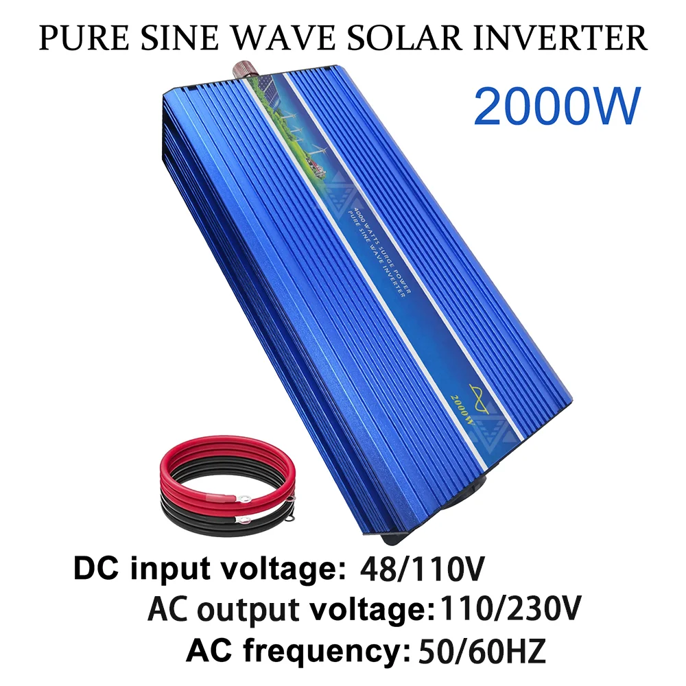 48V 110Vdc A Ac110 230 2000W Inverter Off Grid Inverter A Onda Sinusoidale Pura Con Monofase Per Energia Solare O Sistema Di Energia Eolica
