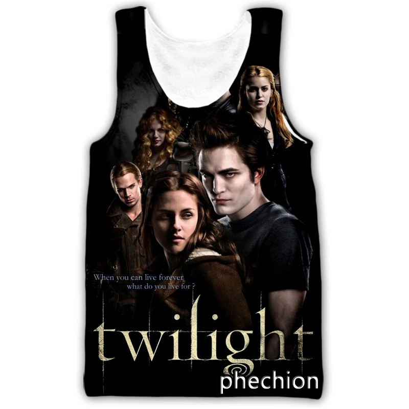 

Новинка, модный жилет phechion для мужчин и женщин, с 3D принтом Сумерки саги, без рукавов, уличная одежда, мужские свободные спортивные майки, A07