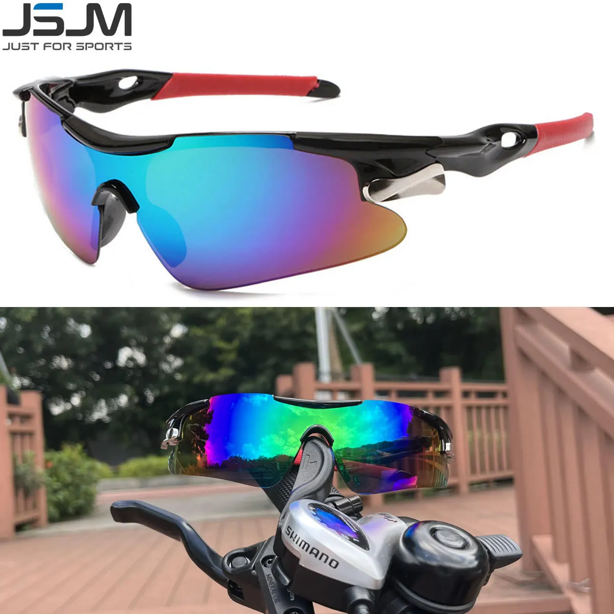 JSJM-gafas de sol de ciclismo para hombre, lentes deportivas de