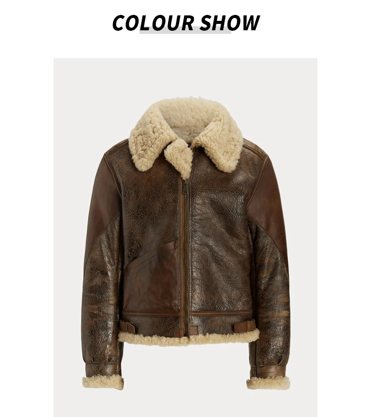 Seb7e7c7adfb54c3ba3413e32fe989709E Leather and fur integrated B3 leather jacket Air Force flight jacket British trend thickened warm sheepskin custom coat for men Mallzona