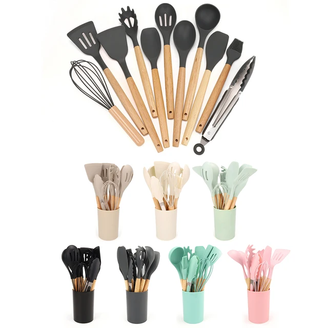 Upgrade your cooking experience with the 12Pcs Silicone Kitchen Utensils