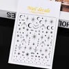 3D Gold Sun/Moon/Star Bronzing Nail Art Sticker 8*10cm Laser Star Moon Design Nail Decal Gold Silver Self-Adhesive Slider &*& 5