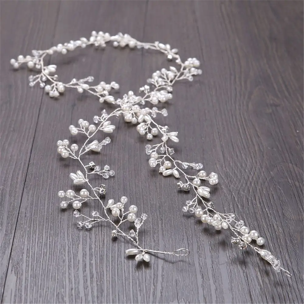 Description Picture 5 of itemDiamante Fashion Crown Headpiece Hair Ornaments Wedding Hair Accessories Bridal Hair Vine Pearl Leaf Bride Crystal Headband