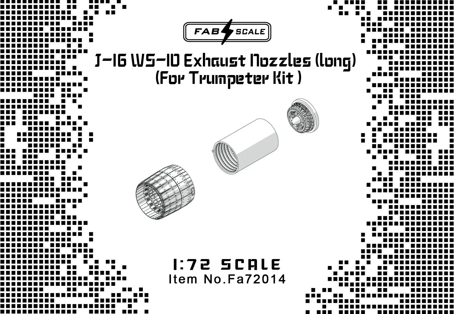 Fab Fa72014 1/72 J-16 Ws-10 Ugelli Di Scarico Del Motore (Per Kit Trumpeter)