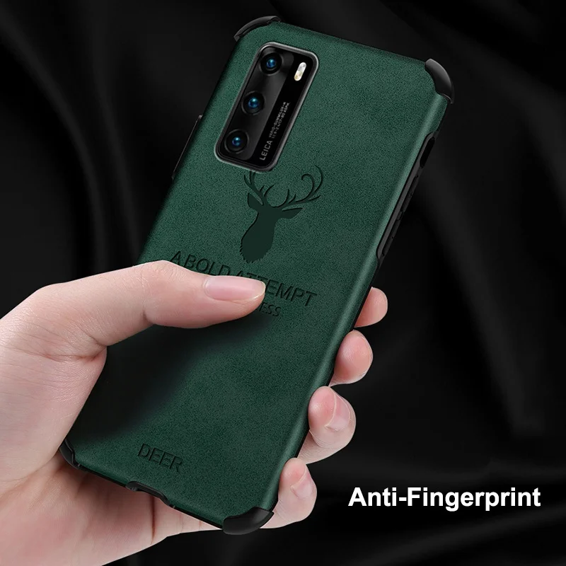 

10pc Deer Leather Case For Huawei P30 P40 Lite P20 Mate 20 30 Pro Nova 4 5i 6 SE Honor 20 Pro 30S 8X 9X 10i 20i Shockproof Cover