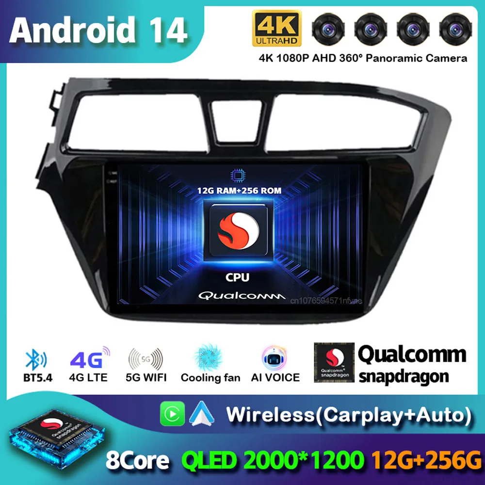 

Android 14 Carplay Auto Car Radio For Hyundai I20 LHD 2015 2016 2017 2018 Navigation GPS Multimedia Video Player 2Din DVD Stereo