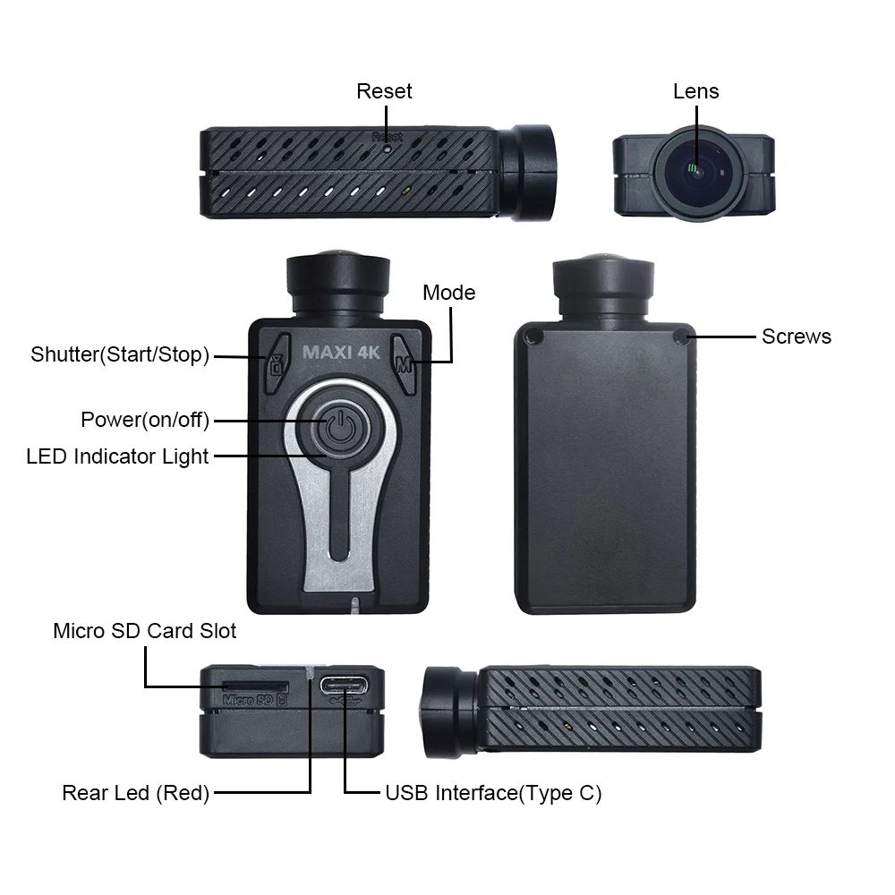 Mobius Maxi MM4K Action Camera Small Portable Pocket Video Recorder Sports DashCam G-Sensor 4