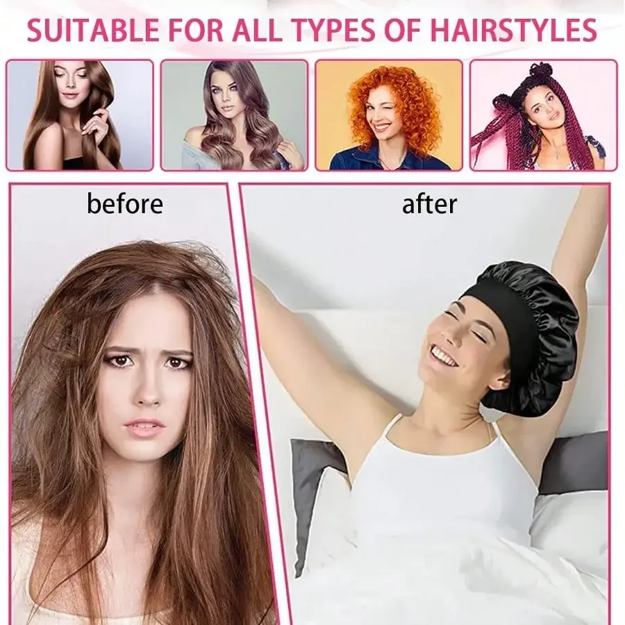 Spandex Sleep Cap for Women Hair Care
