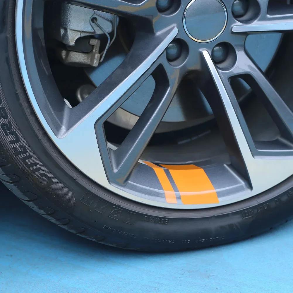 6 stücke Auto Aufkleber reflektierende Auto Rad Felge Vinyl Warnung Aufkleber Hash Mark Streifen Rennrad Nabe Aufkleber – Detail 4