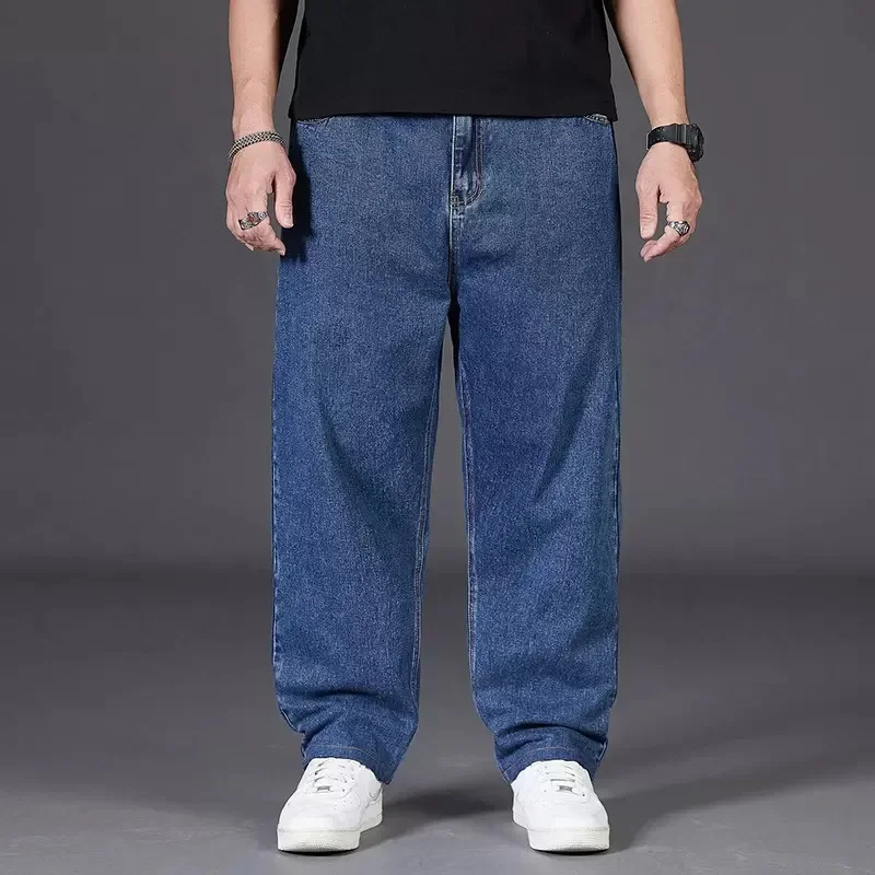 Men's Cross-Border Jeans Loose-Fit Straight-Leg Plus Size Casual Denim Pants From China Mainland denim pants denim trousers