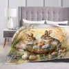 1PC Happy Easter Celebration Pattern Flannel Blanket,Soft,Skin-Friendly,Warm,Machine Washable,Suit for Sofa, Bed, Office,Camping 5