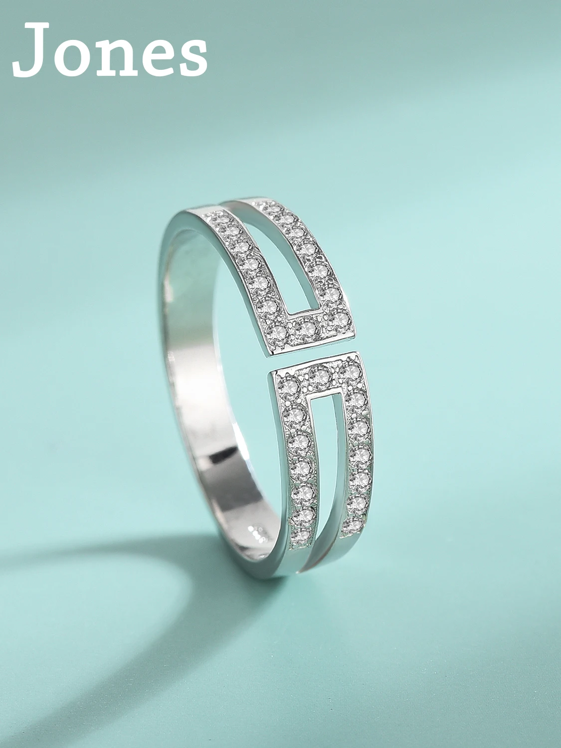 

Simple Zirconia Ring Europe And The United States Personality Fashion Cold Wind S925 Sterling Silver Open Adjustable Finger Ring