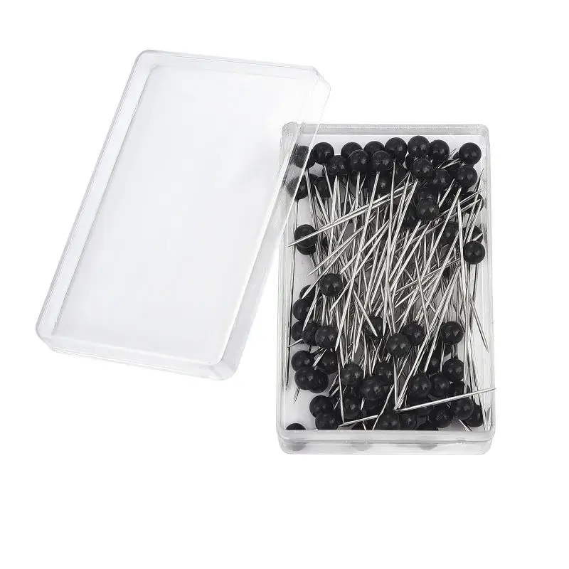 Colorful Pearl Head Pins - 100 Pcs Box for Dressmaking & DIY Sewing Projects