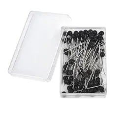 Colorful Pearl Head Pins - 100 Pcs Box for Dressmaking & DIY Sewing Projects (Black - 2box)