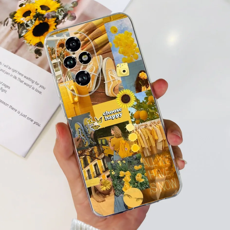 Stylish Flower Slim Clear Silicone Phone Case - Soft Protective Bumper Cover