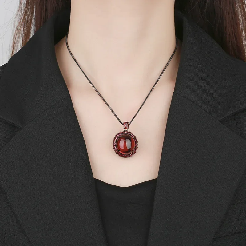 ساحر المزدوج منغم الأحجار الكريمة قلادة قلادة الأز...