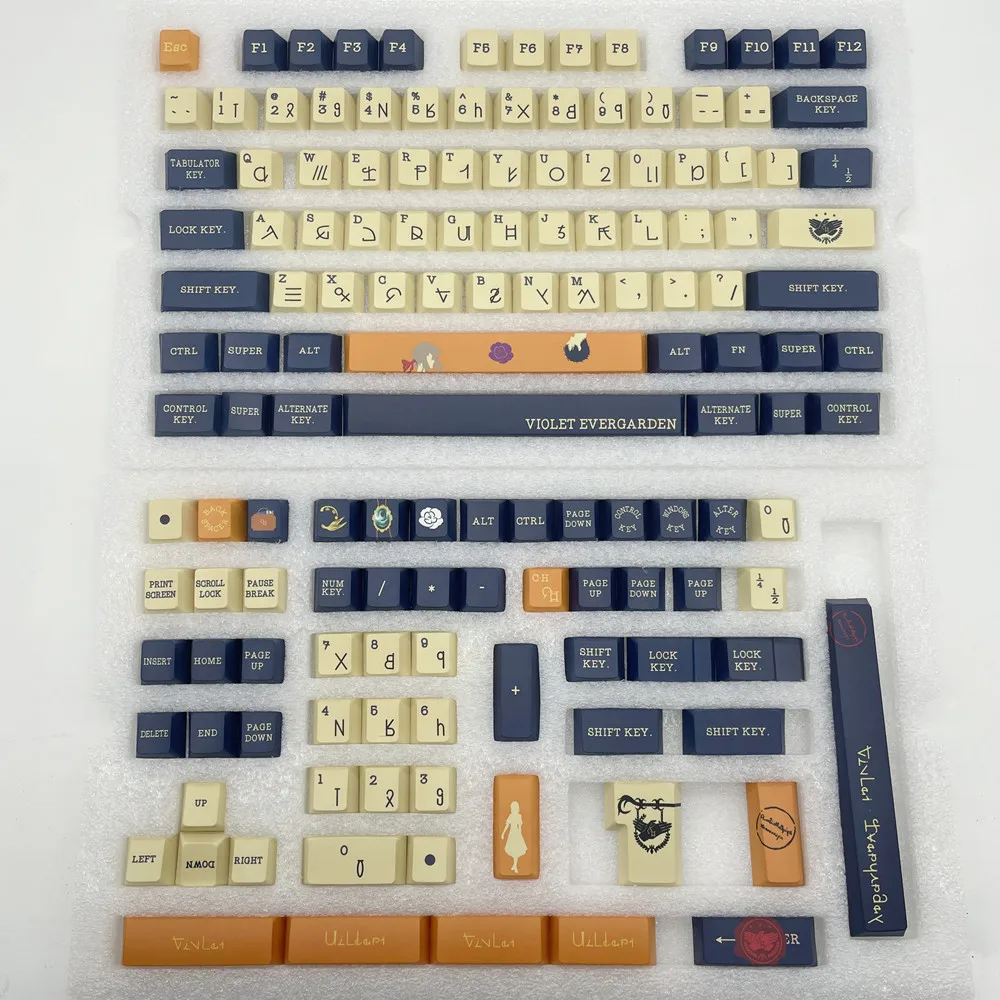 바이올렛 키올렛 PBT 키캡 체리 프로파일 염료승화 140키 오리지널 디자인 키캡 (GH60 GK61 64 68 75 84 87 96 104 108 호환)