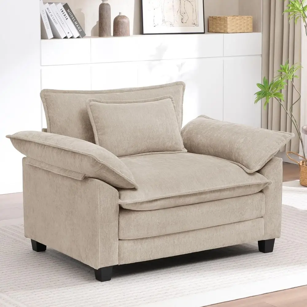 ern Oversized Accent Chair,Chenille Cloud Soa Chair with Deep Seat,Upholstered Armchair with Extra Thick,Comy Reading Chairs or