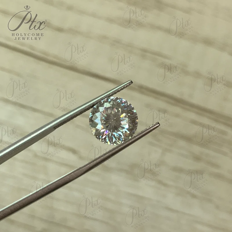 0,5-5ct Moissanit-Losesteine, D-Weiß, runde Form, hundertseitiger Schliff, mit GRA-Zertifikat, für die Herstellung von hochwertigen Schmuckringen und Ohrringen – Detail 11