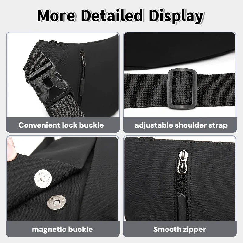 Borsa a tracolla casual da uomo, alla moda, adatta per escursioni, ciclismo, esercizio fisico, viaggi, lavoro, shopping e occasioni quotidiane. - immagine 4