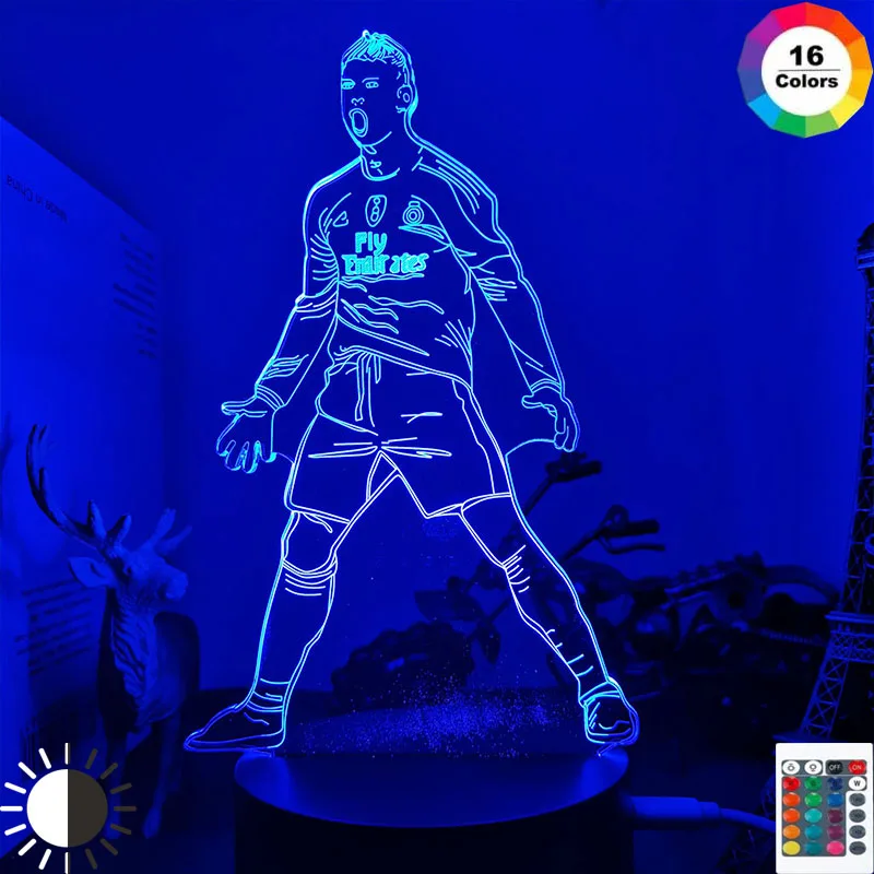battery night light Cristiano Ronaldo Figure Led Night Light for Home Decor Touch Sensor Color Changing Nightlight Gift for Kids Child Table Lamp night light for bedroom Night Lights