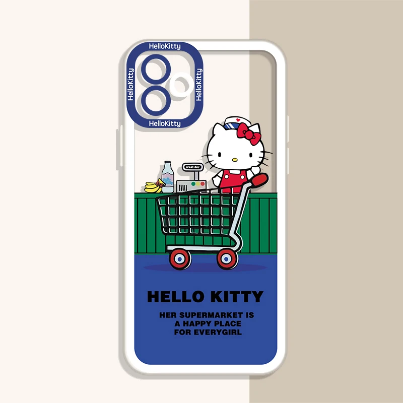 thumbnail image 1 of Sanrio-funda de silicona suave Hello Kitty para iPhone, 11, 12, 13, 14 Pro Max, Mini, XR, XS, X, 8, 7, 6, 6S Plus, SE 2020, cubierta de lente a prueba de golpes, 1 of 5