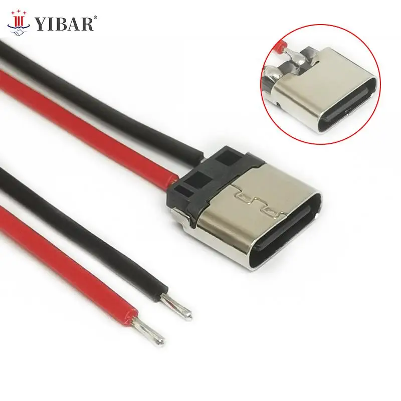 5/10pcs USB 유형 C 2P 용접 와이어 여성 커넥터 케이블 휴대 전화 충전