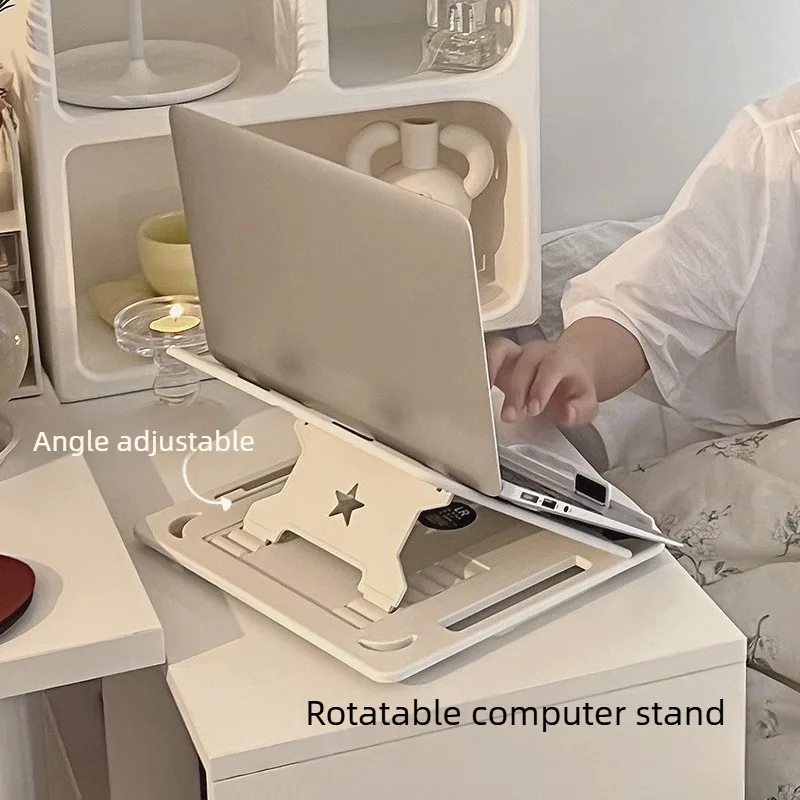 노트북 홀더 데스크탑 360도 회전 트레이 높이 조절 랙 접이식 리프팅 휴대용 조절 가능 방열판