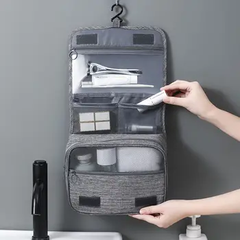 Borsa da toilette pieghevole Organizzatore Borsa portaoggetti sospesa Borsa per trucco da bagno Custodia da viaggio Borsa per cosmetici con separazione asciutta e bagnata 1