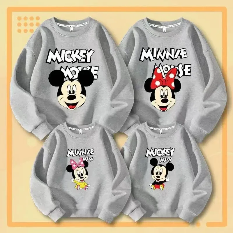 Family Matching Clothes Cartoon Mickey Minnie Mouse Print Sweatshirts Mother Daughter Father Son Long Sleeve Top Mommy Outfit children tshirts children tops
