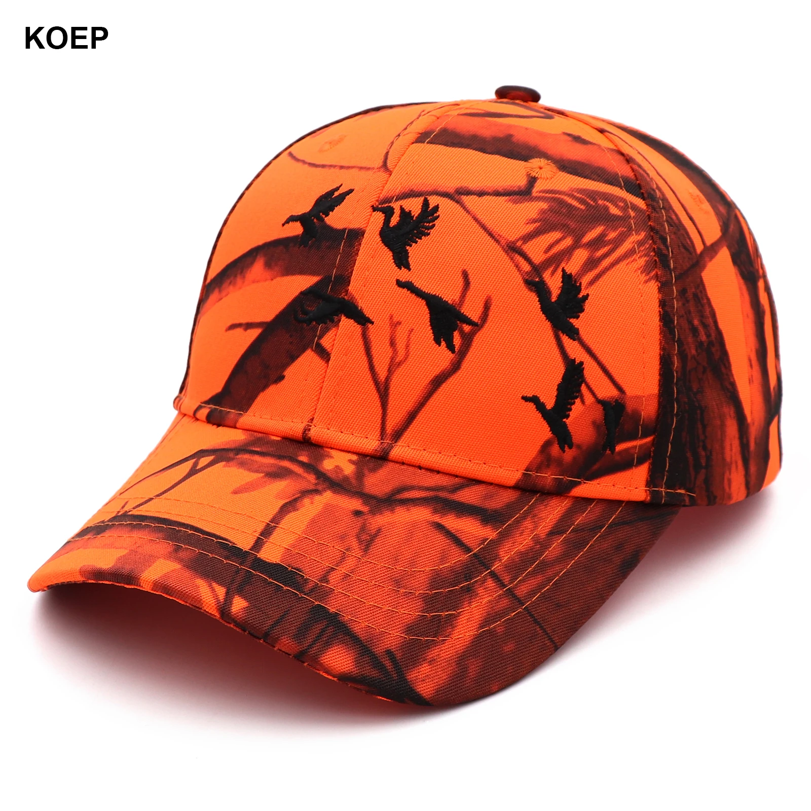 KOEP New Tree Orange Camo Baseball Cap Fishing Caps Men Outdoor Hunting Camouflage Jungle Hat Wild Duck Embroidery 3