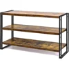 3-Tier Rustic Wood and Metal Industrial Bookcase - 40in, For Home Office, Bedroom, Kitchen, Bathroom Bookshelf 1