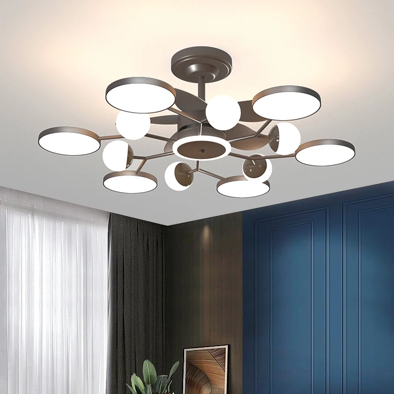Ceiling Fan With Light for living room Dining room Loft Remote Control Decorative Home Fan With Lights 220V 110V