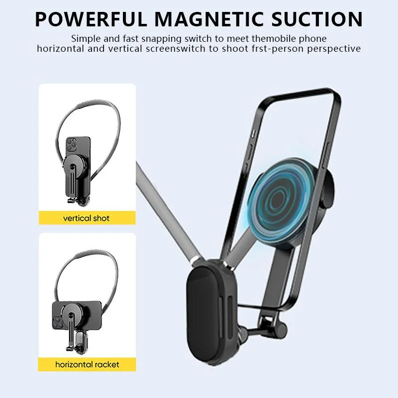 Magnetic Neck Mount Silicone Quick Release Holder for Mobile Phones iphone 12 13 14 15 16 Android Sumsung Video recording Stand phone clip
