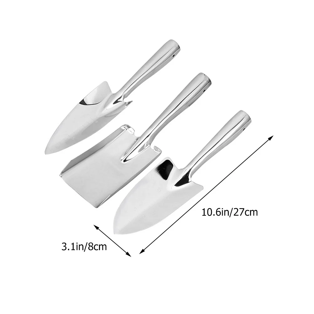 1 Set 3pcs Sand Sets Portable Garden Tools (Steel Color)